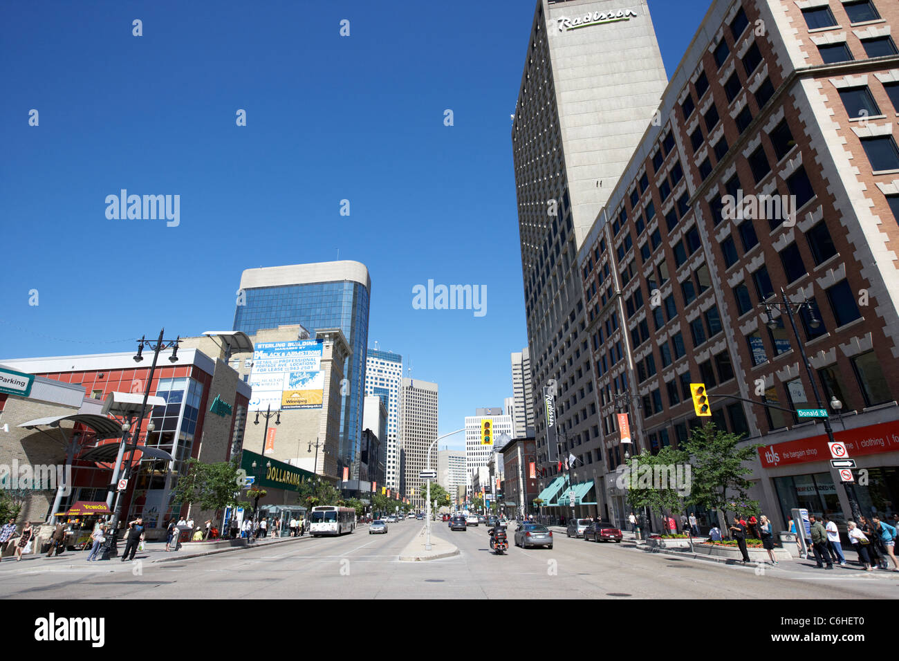 portage avenue downtown winnipeg manitoba canada Stock Photo Alamy