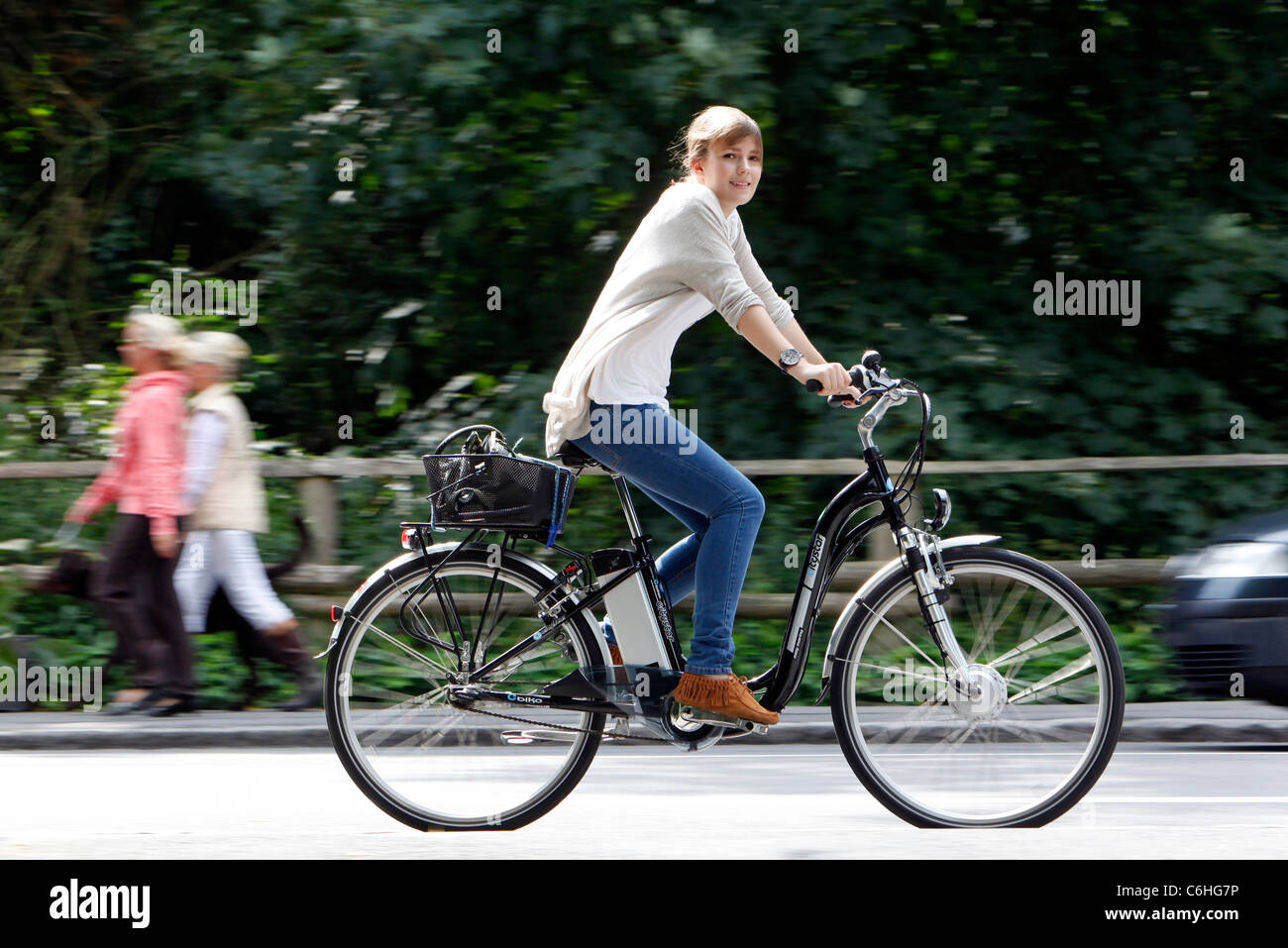riding an electric bike