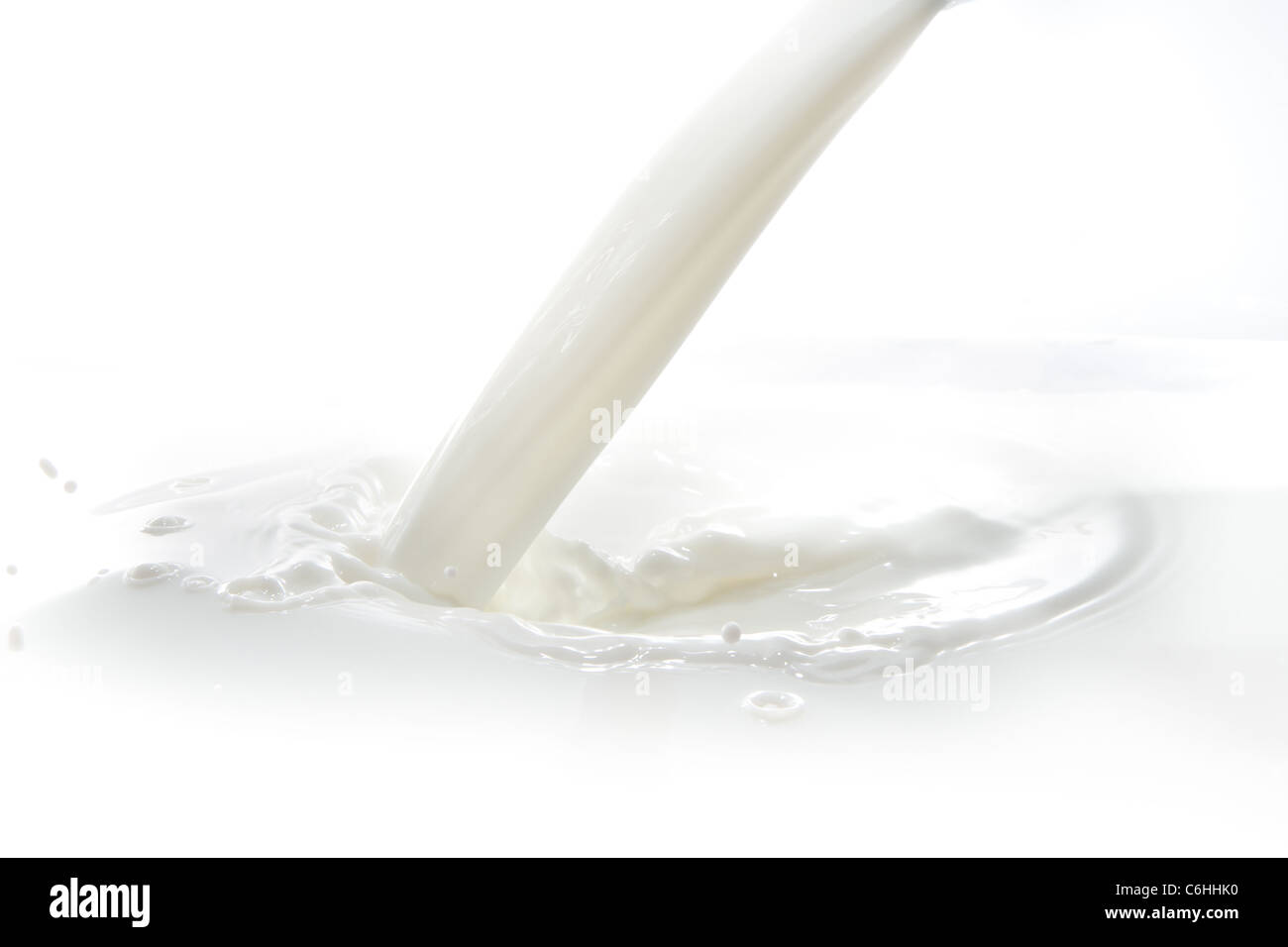 pouring milk splash isolated on white background Stock Photo Alamy