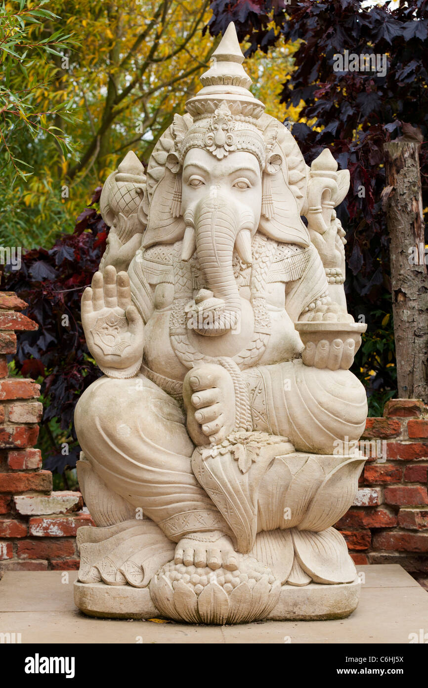 Lord Ganesh statue near elephant enclosure at Twycross Zoo Warwickshire England UK GB EU Europe Stock Photo
