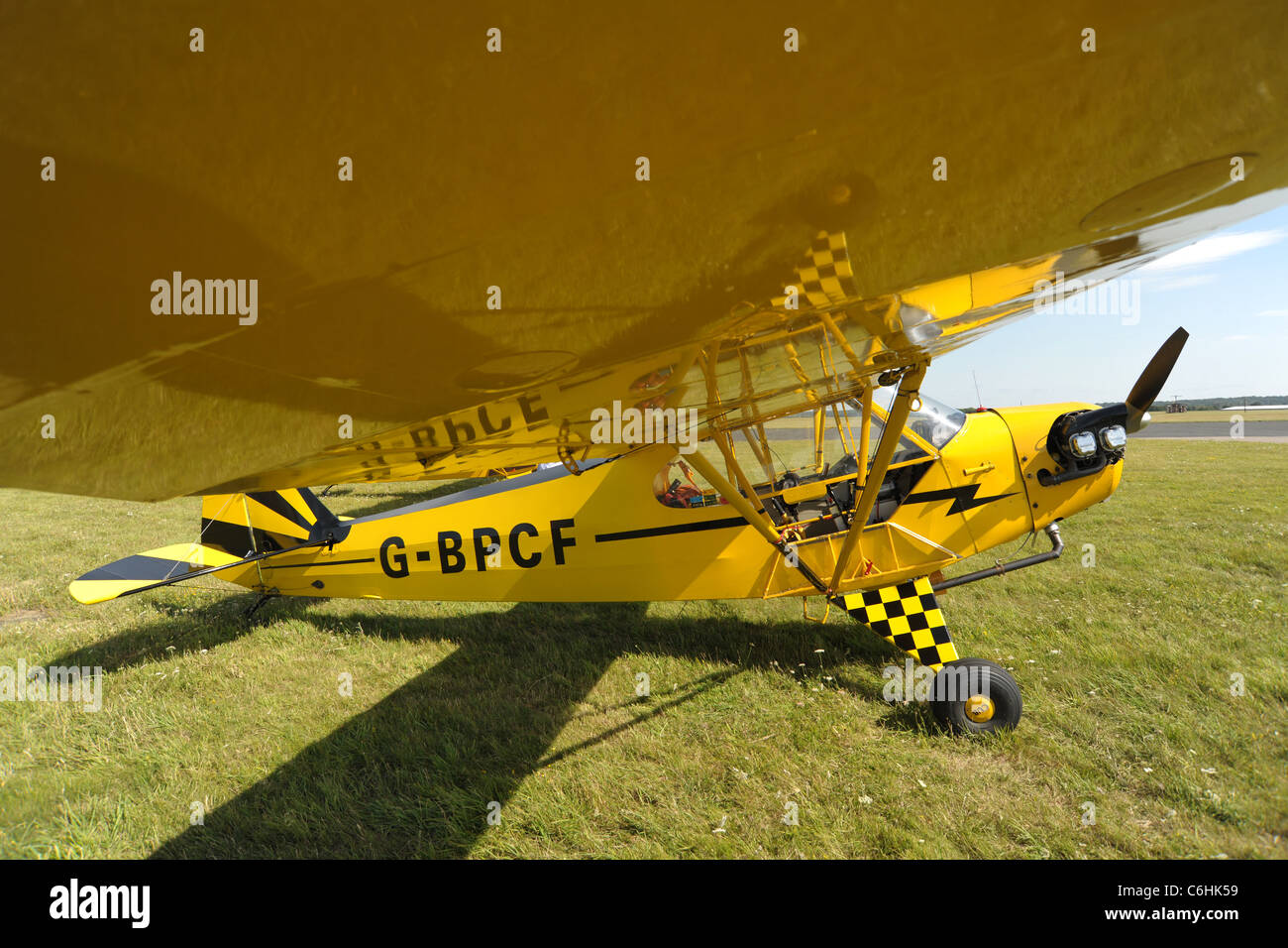 Piper  J3C-65 Cub G-BPCF light aircraft with mono wing Stock Photo