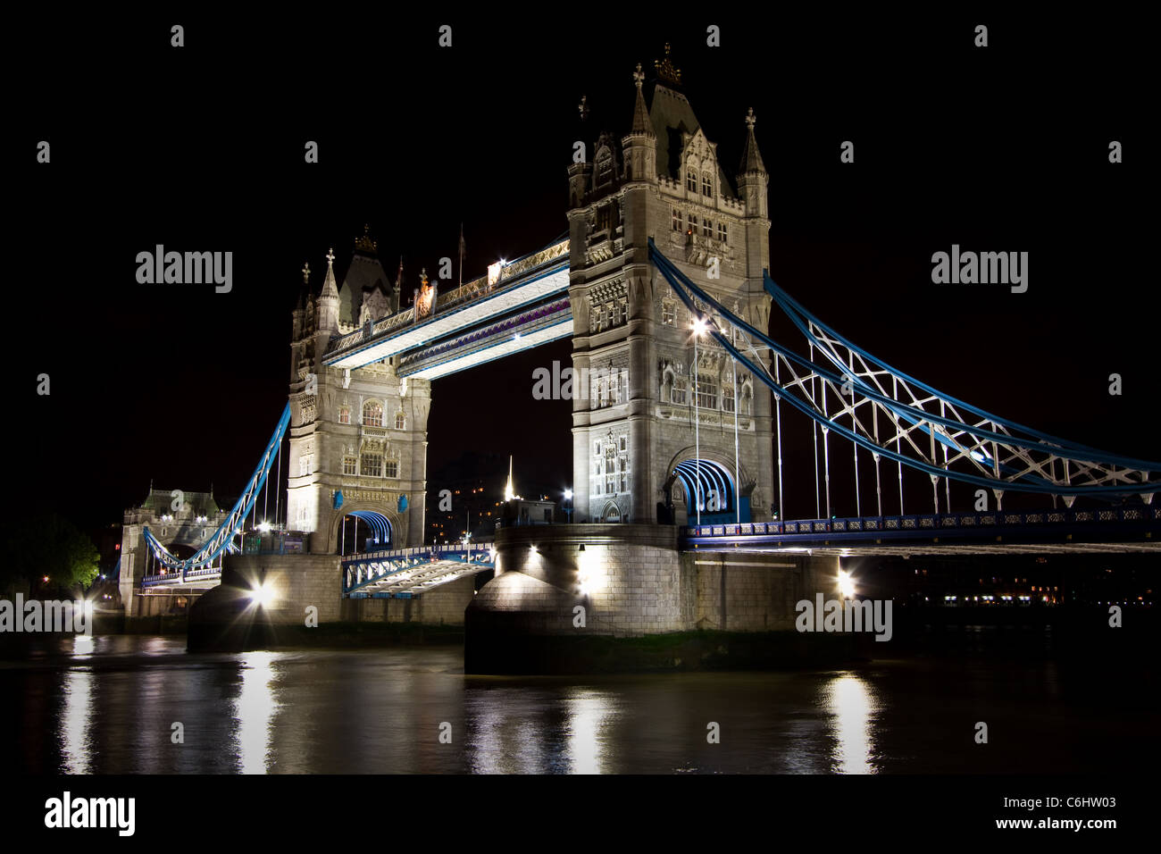 Picture of the Tower Bridge at night Stock Photo