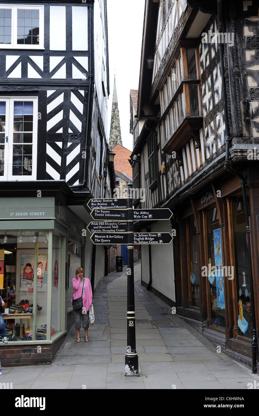 Grope Lane in Shrewsbury Shropshire England Uk Stock Photo