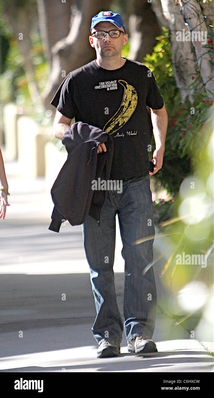 Moby going for a morning walk with a friend while wearing an Andy ...