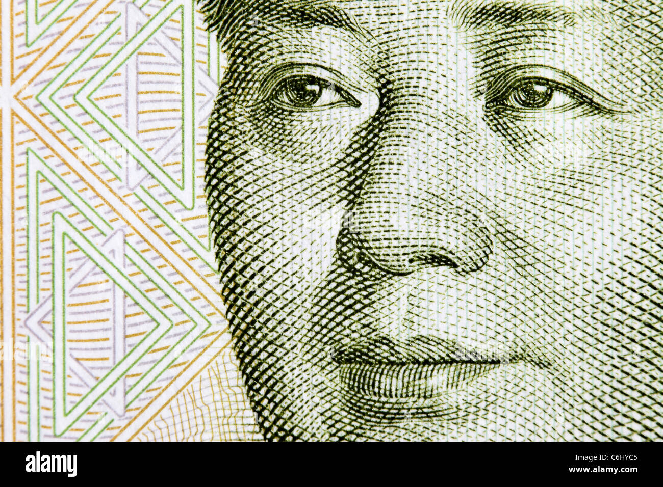 Portrait of the chairman Mao from one yuan banknote Stock Photo