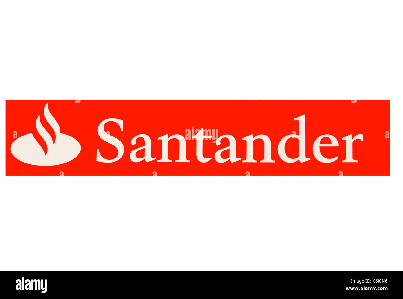 Santander Bank Sign Spanish High Street Banks uk Stock Photo