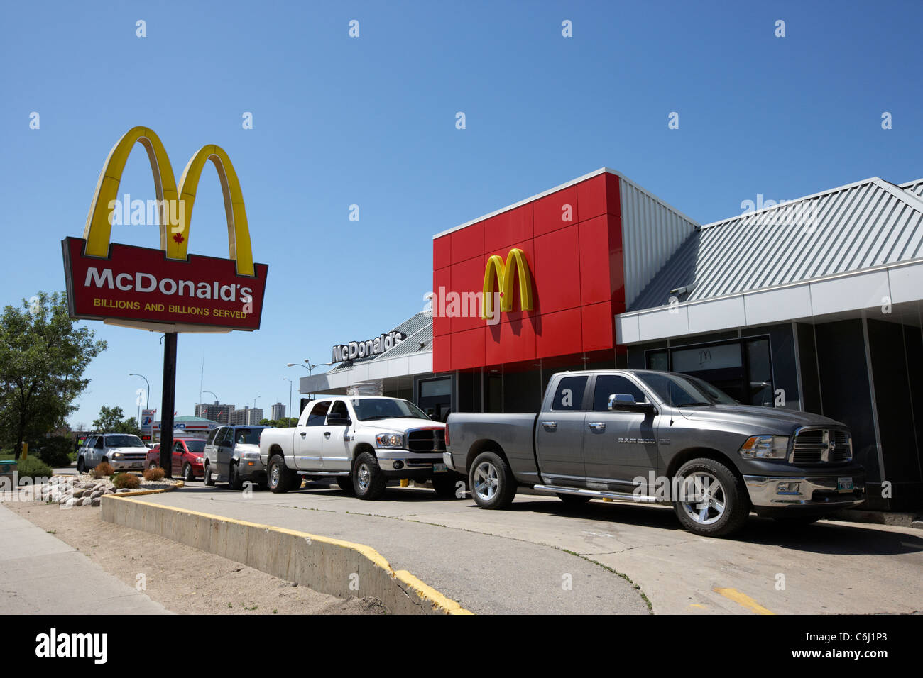 mcdonalds drive through restaurant winnipeg manitoba canada Stock Photo