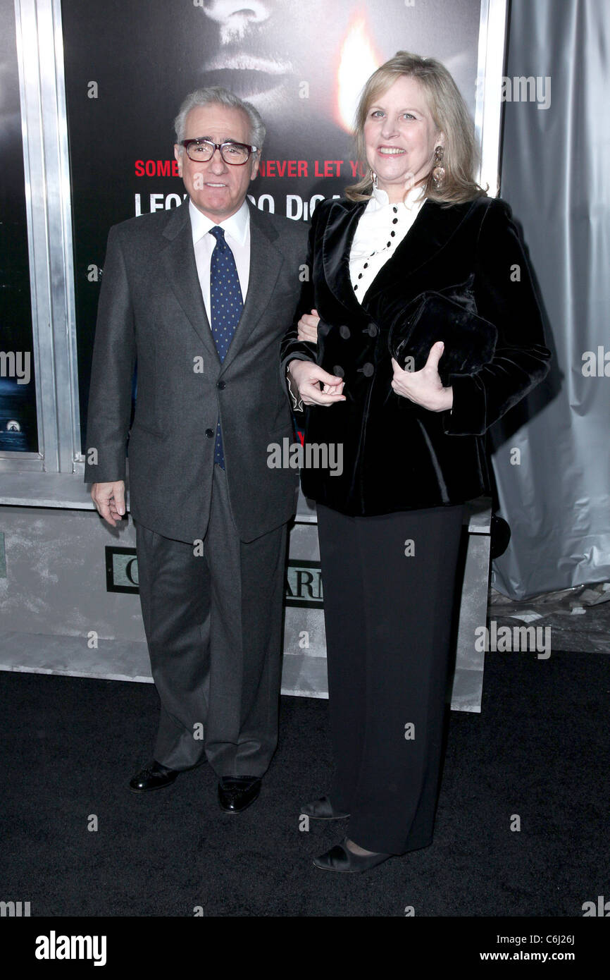 Martin Scorsese and Helen Morris 'Shutter Island' special screening at the Ziegfeld Theatre - Arrivals New York City, USA - Stock Photo