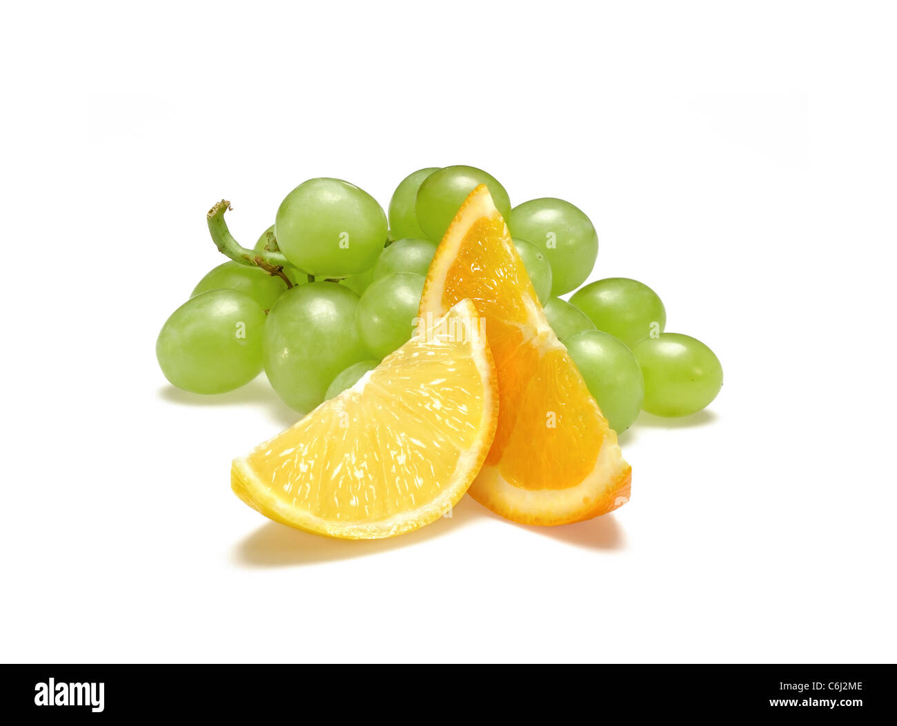 grapes orange lemon Stock Photo