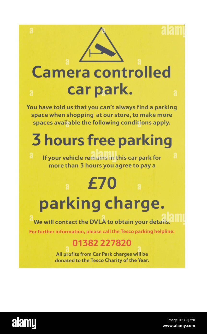 Camera Controlled Car Park Car Parking Sign With Restrictions Displayed