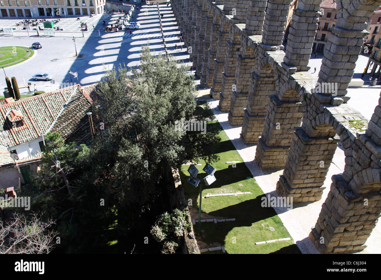 The famous Roman Aqueduct in Segovia in Spain Stock Photo - Alamy