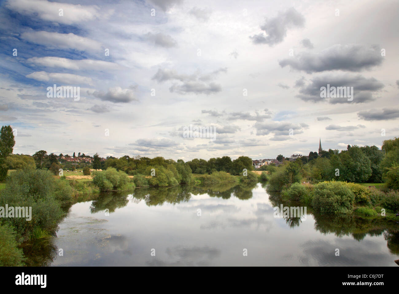 River Wye and Ross on Wye from Wilton Bridge Herefordshire England Stock Photo