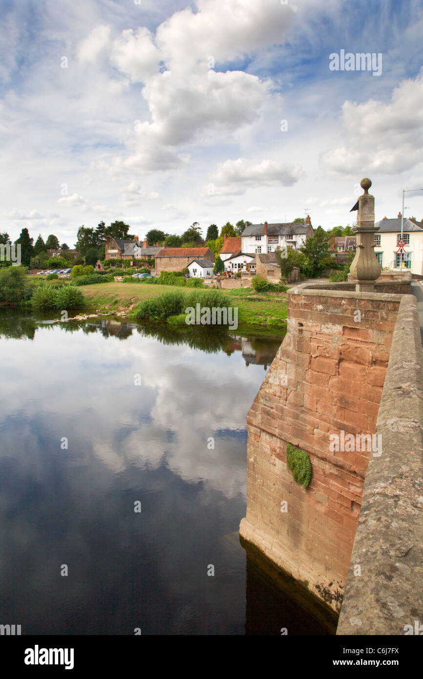 River Wye and Wilton from Wilton Bridge Ross on Wye Herefordshire England Stock Photo