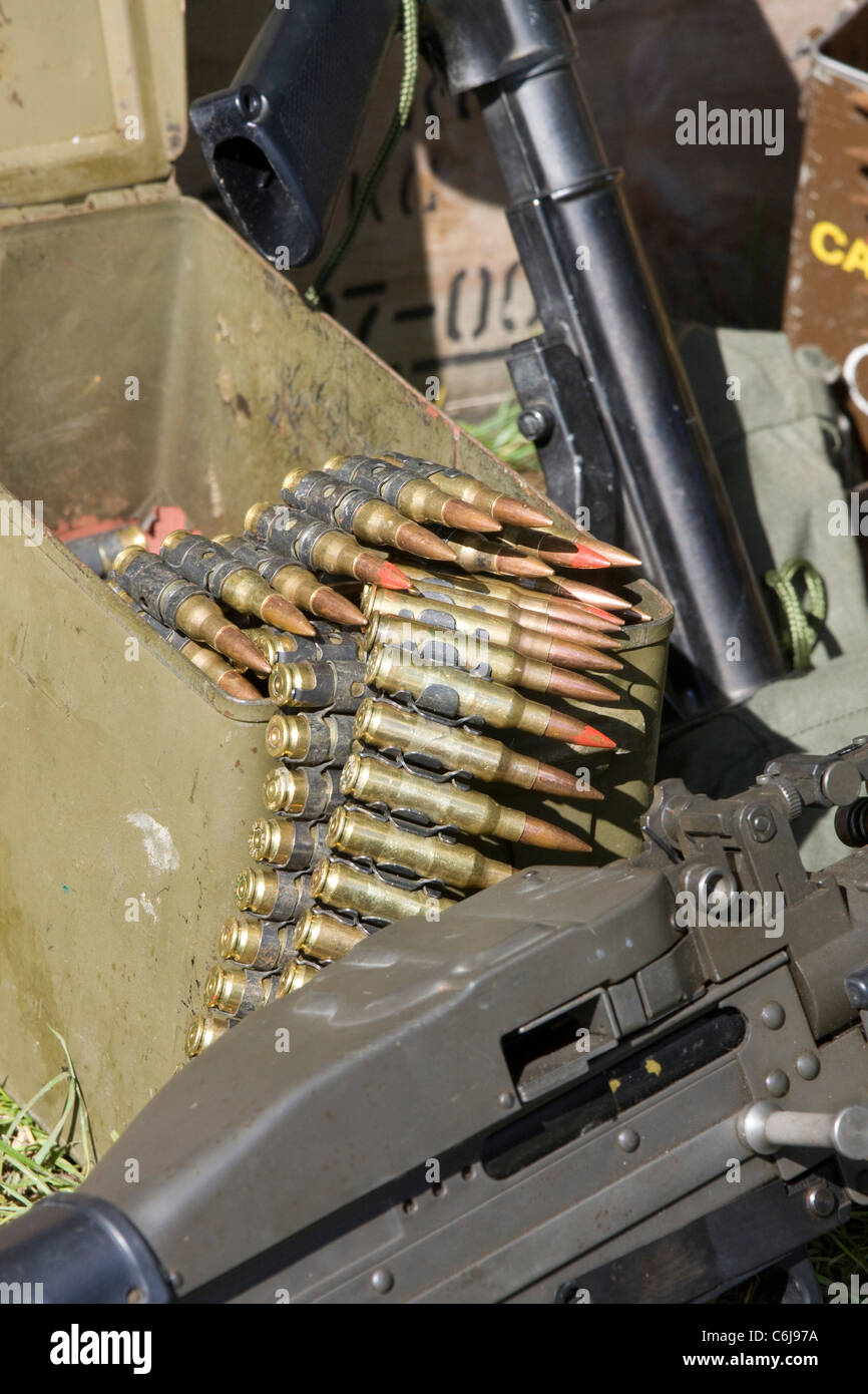 Machine Gun Ammunition Clip Stock Photo