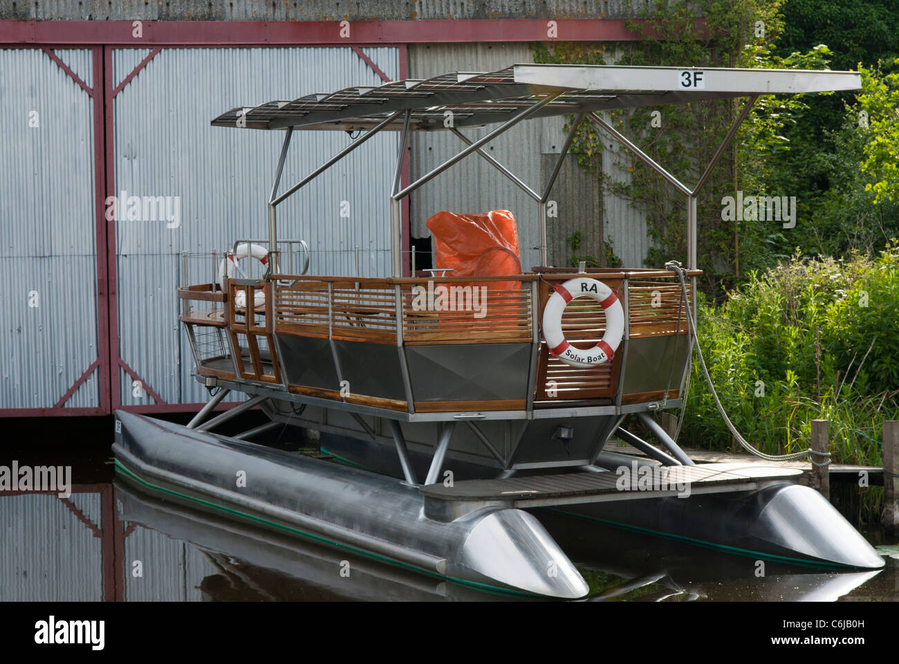 Ra, solar powered boat, Barton Broad, Norfolk, England Stock Photo Alamy