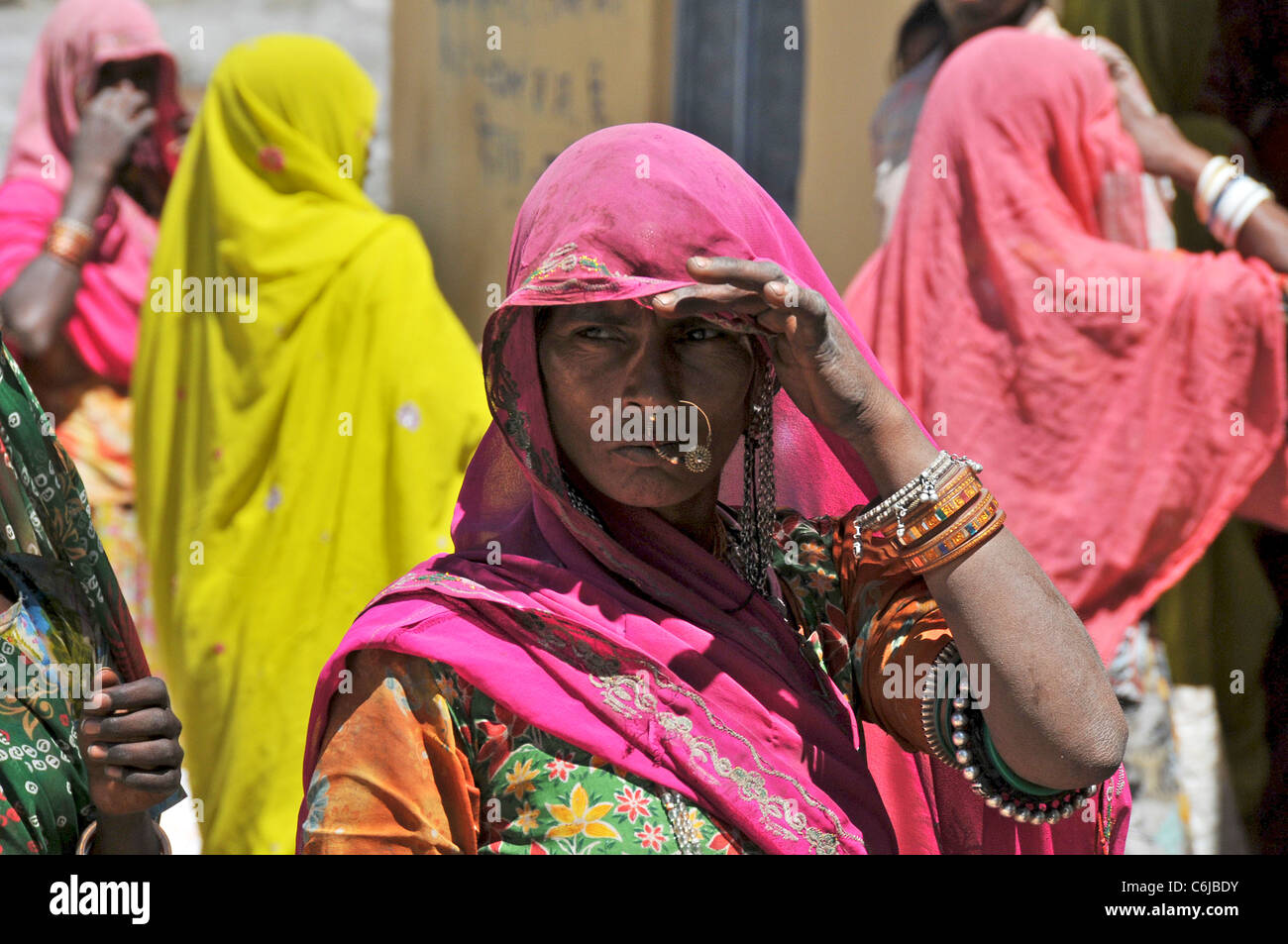 Portrait of tribal woman Aravalli Hills Rajasthan India Stock Photo - Alamy