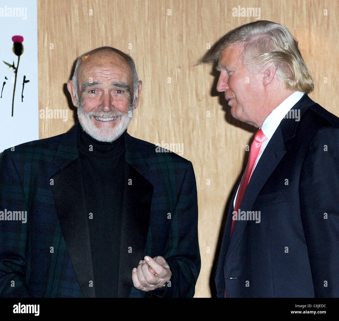 Sean Connery and Donald Trump 2010 'Dressed To Kilt' Charity Fashion Show at M2 Ultralounge - Backstage New York City, USA - Stock Photo