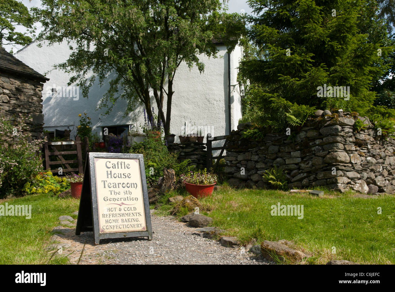 Caffle House Tearoom, Watendlath, Lake District National Park, Cumbria,  England Stock Photo - Alamy