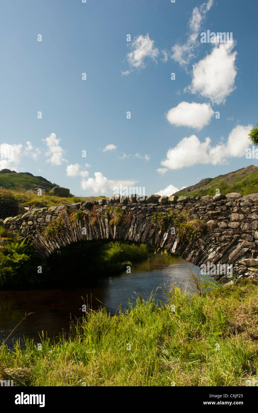 Packhorse bridge at Watendlath, Lake District National Park, Cumbria, England. Stock Photo