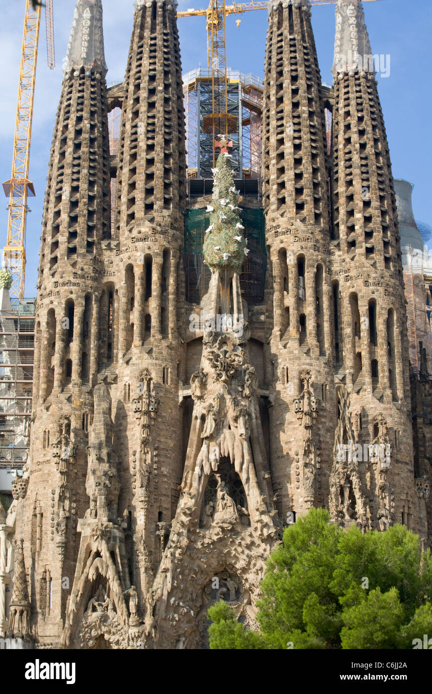 Sagrada Familia Cathedral, Barcelona, Catalonia, Spain Stock Photo