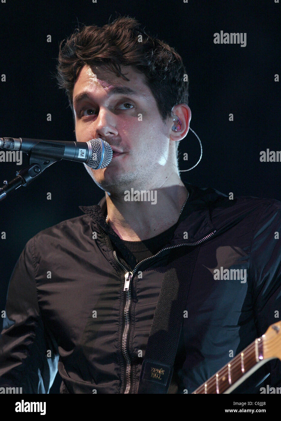 Singer John Mayer performing on stage during his 'Battle Studies Tour