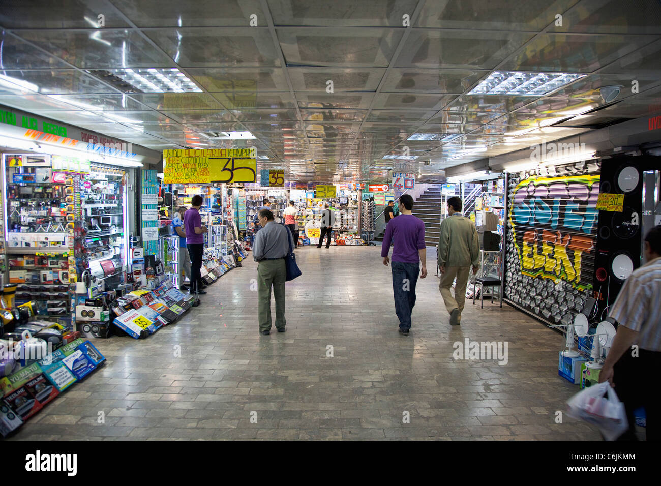 Turkey, Istanbul, Karakoy, Galata, electrical stores in underpass Stock