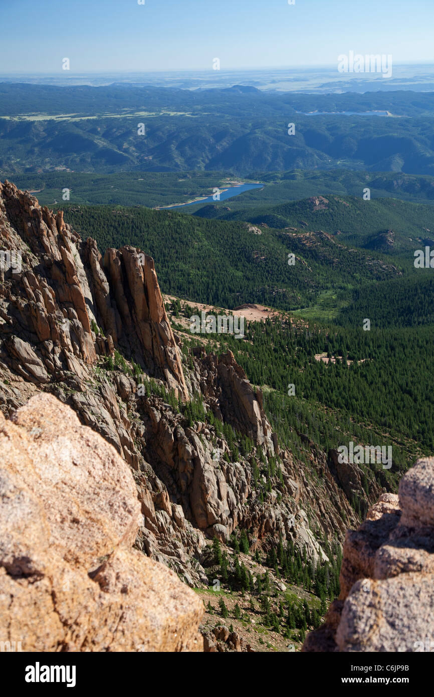 Colorado Springs, Colorado - The view from near the summit of Pikes Peak. Stock Photo