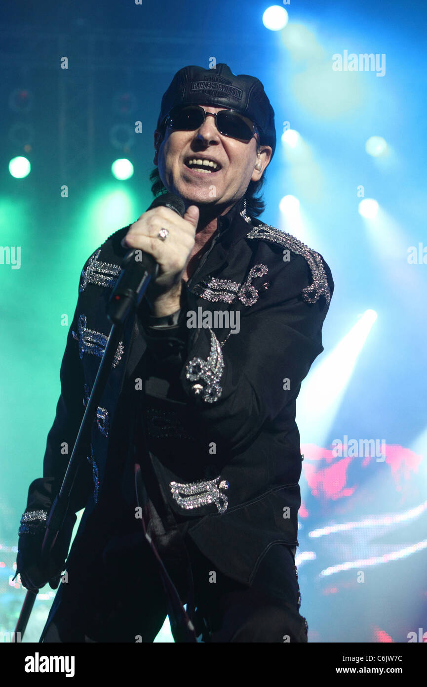 Klaus Meine German heavy metal hard rock band Scorpions performing live in Moscow in support of their new studio album `Sting Stock Photo