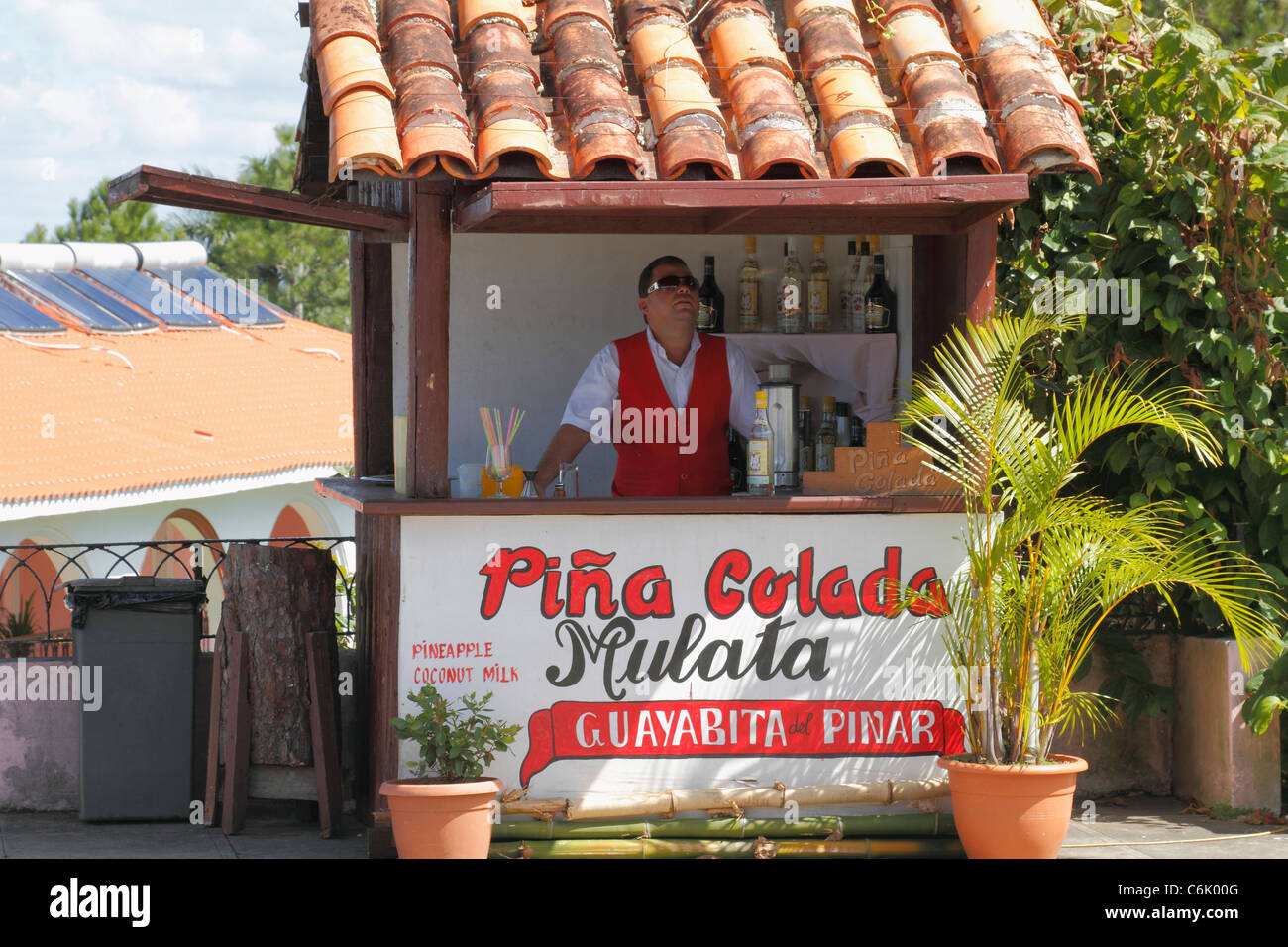 Pina Colada Mulata bar & kiosk & shop in rural area at Vinales, Pinar Del Rio District, Cuba, October 2010 Stock Photo
