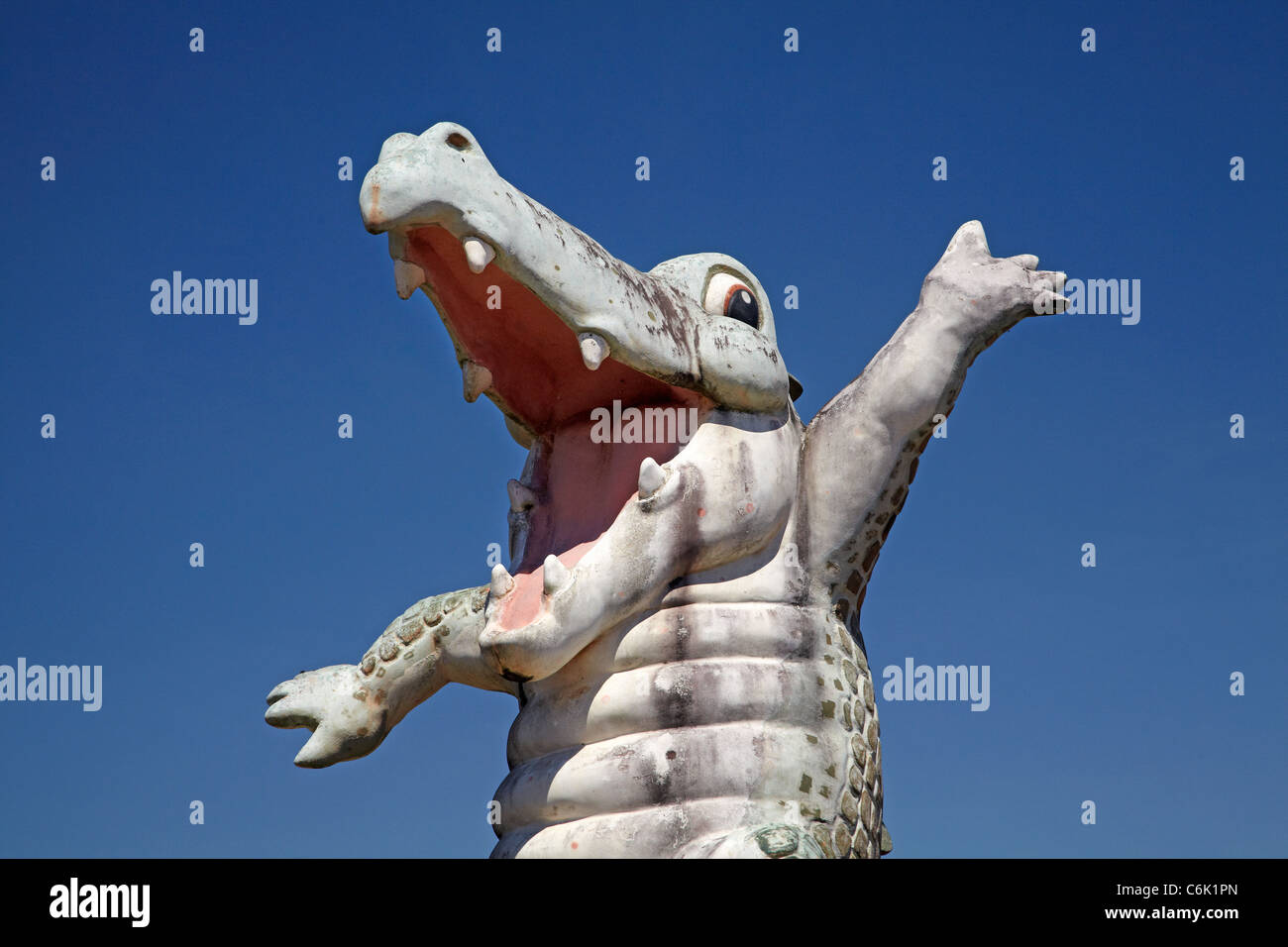 Crocodile sign, Adelaide River Queen Cruises, Adelaide River, Northern Territory, Australia Stock Photo