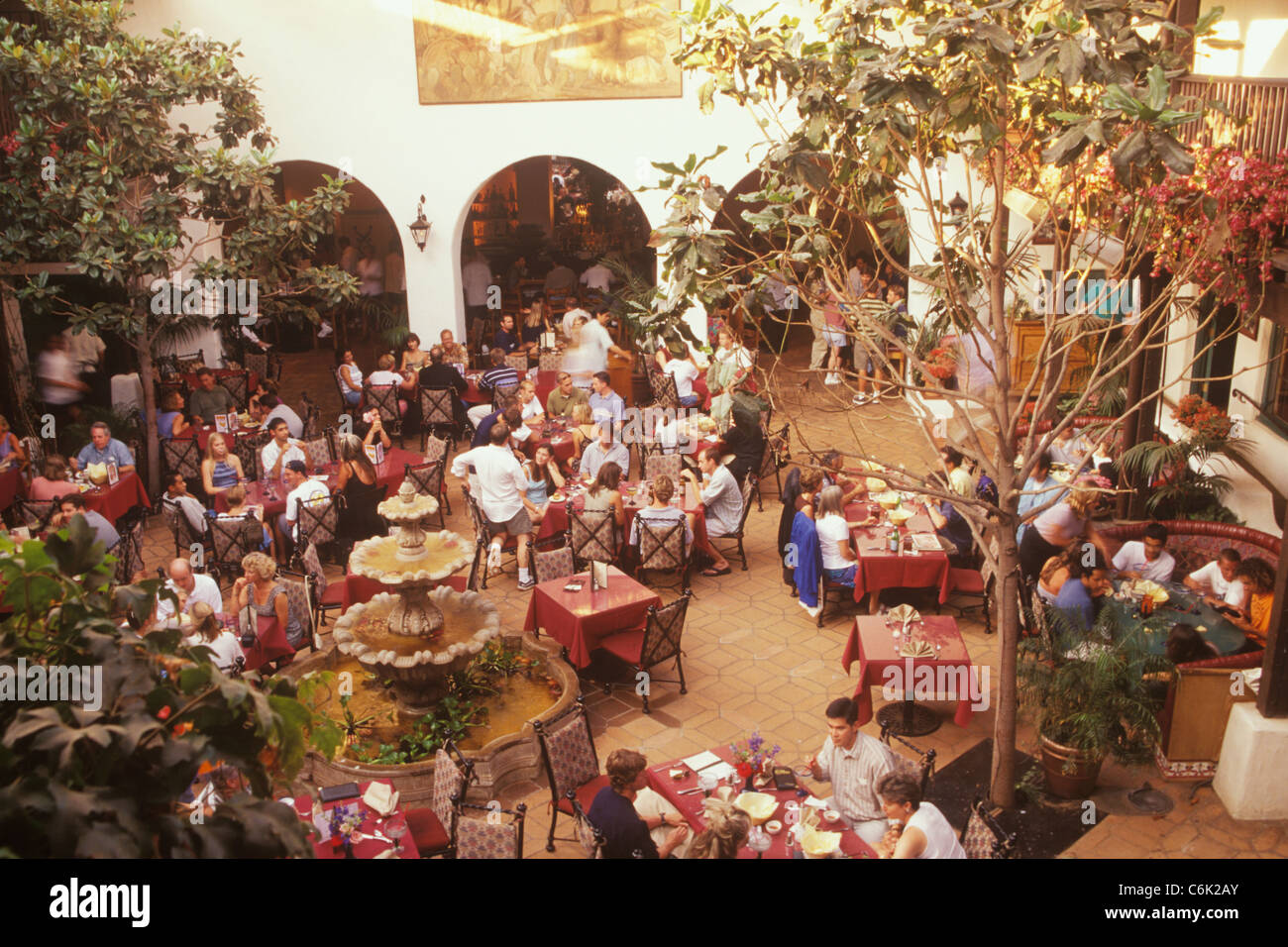 El Paseo Restaurant during Fiesta, Santa Barbara, California, United