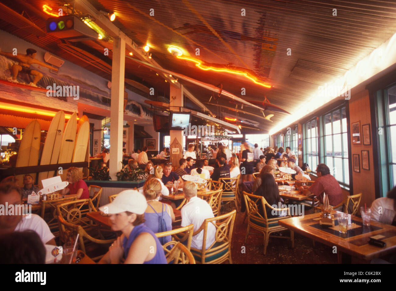 Longboards, Harbor Restaurant on Stearn's Wharf, Santa Barbara, California,  United States of America Stock Photo - Alamy