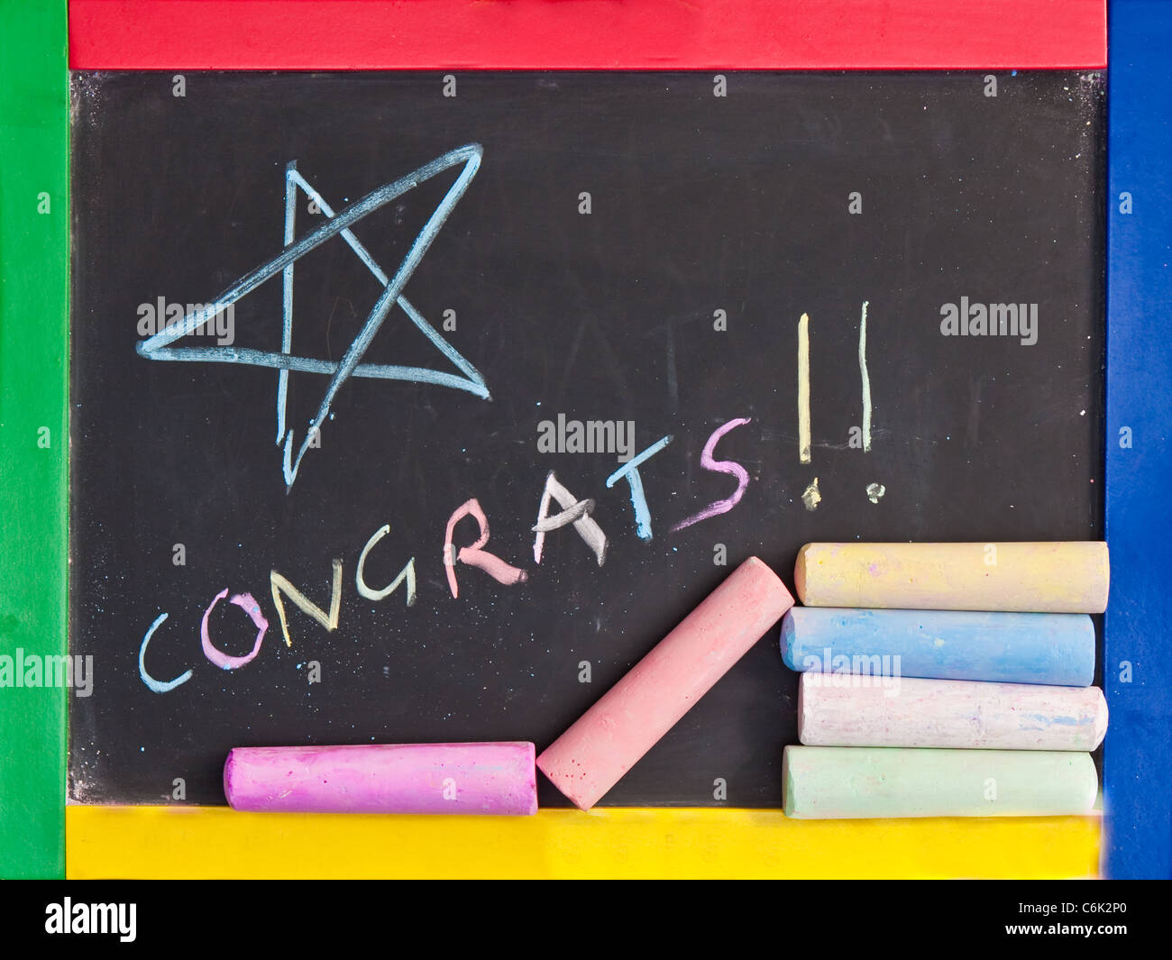 Congratulations written on a blackbaord Stock Photo - Alamy