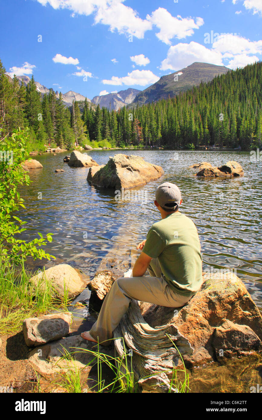 Bear Lake, Rocky Mountain National Park, Estes Park, Colorado, USA Stock Photo