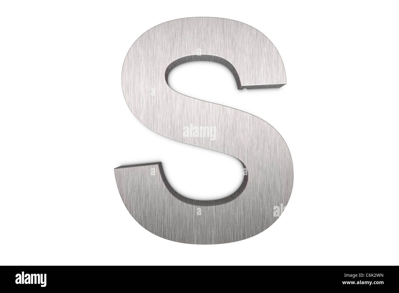 Silver metallic letter s Royalty Free Vector Image