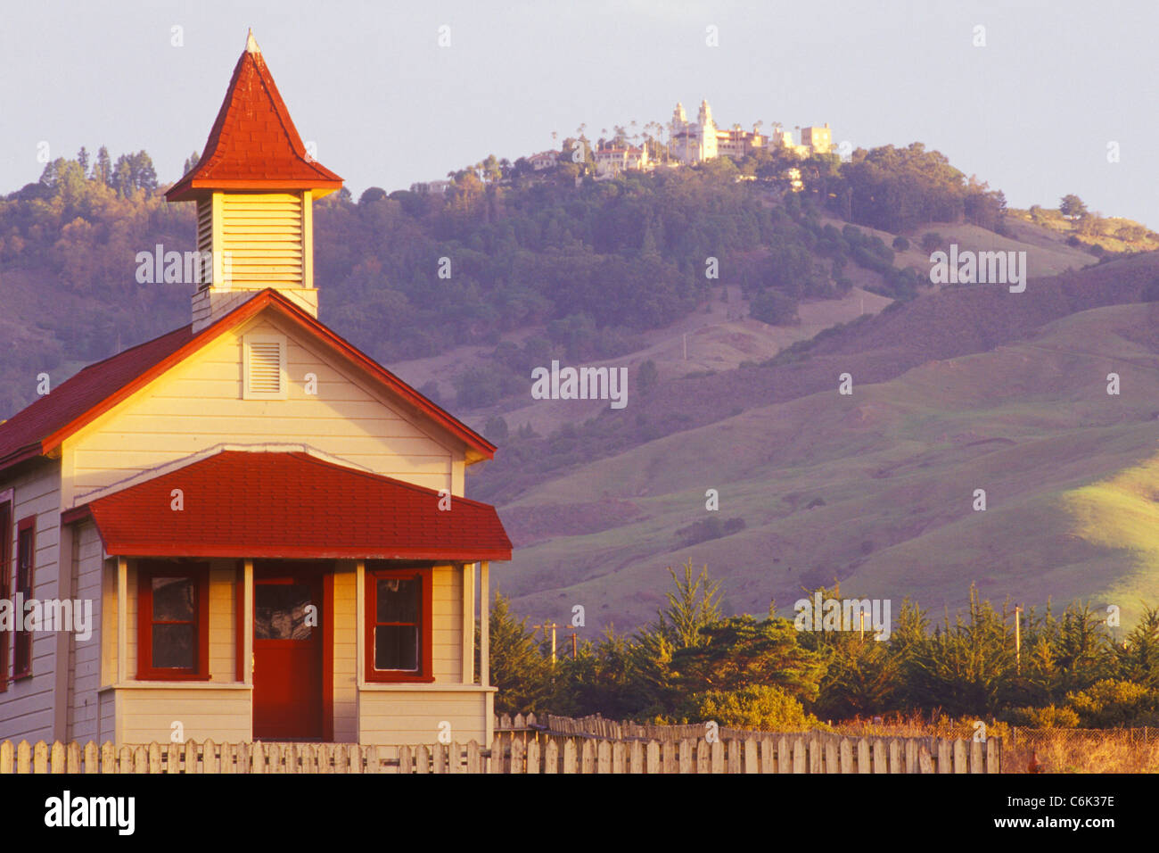 church and Hearst Castle, Hearst San Simeon State Historical Park, California, United States of America Stock Photo