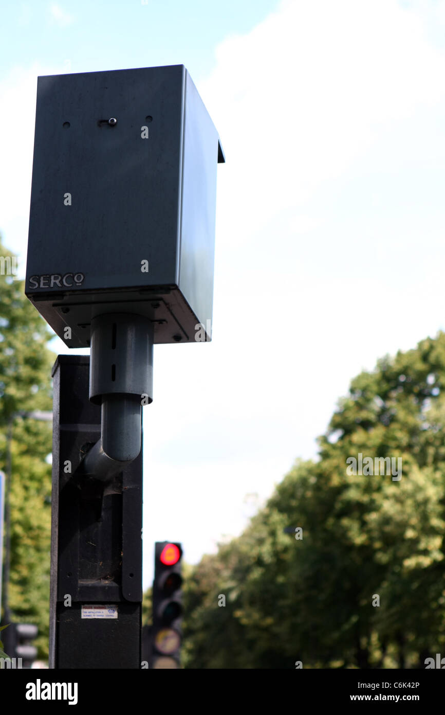 The back of a traffic light camera in England Stock Photo