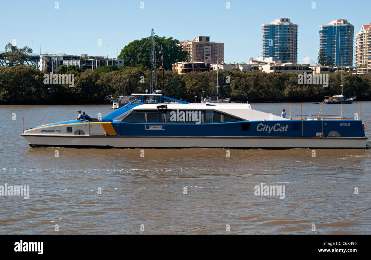 City Cat Ferry on the Brisbane River, Brisbane, Queensland,  Australia Stock Photo