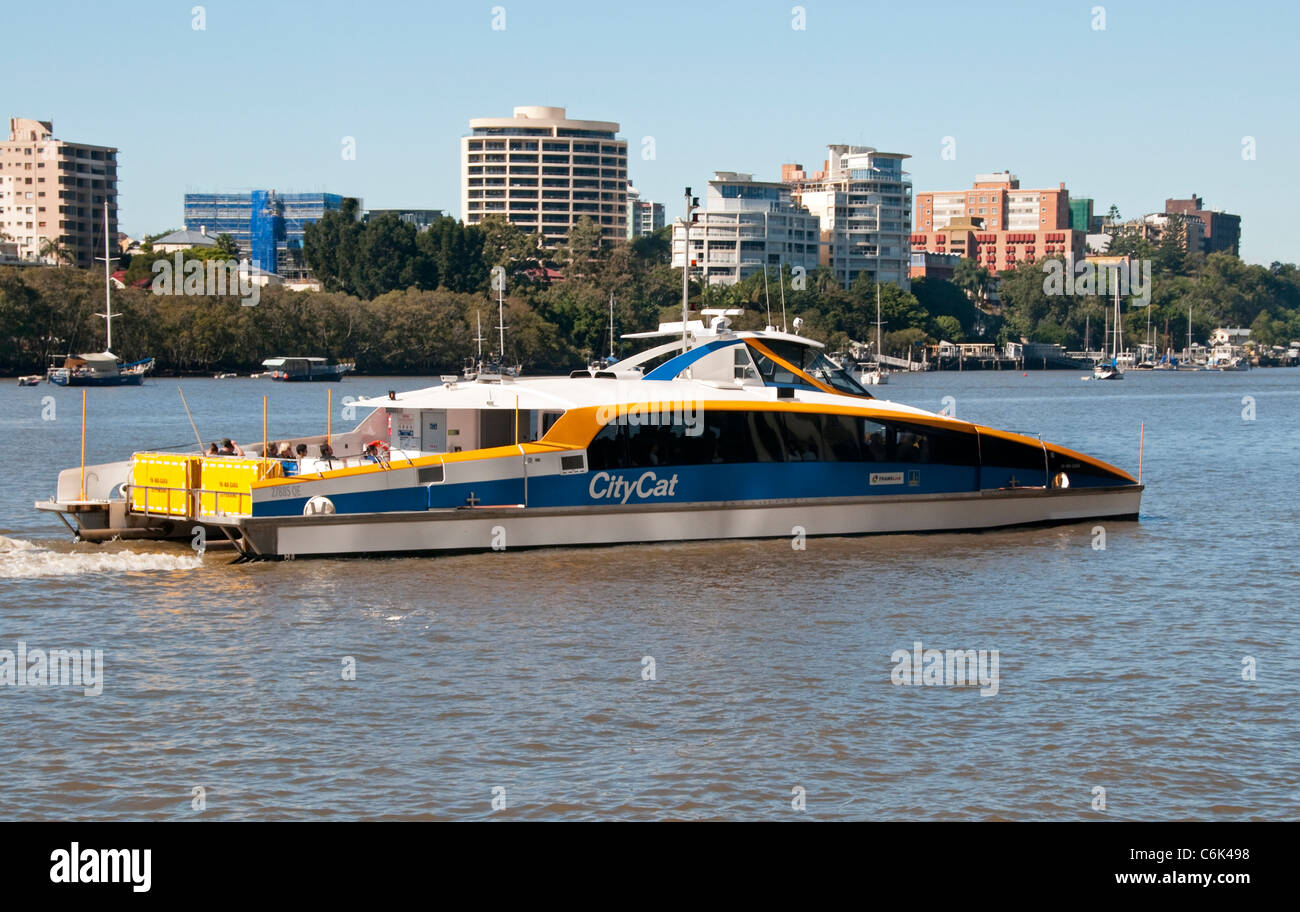 City Cat Ferry on the Brisbane River, Brisbane, Queensland,  Australia Stock Photo