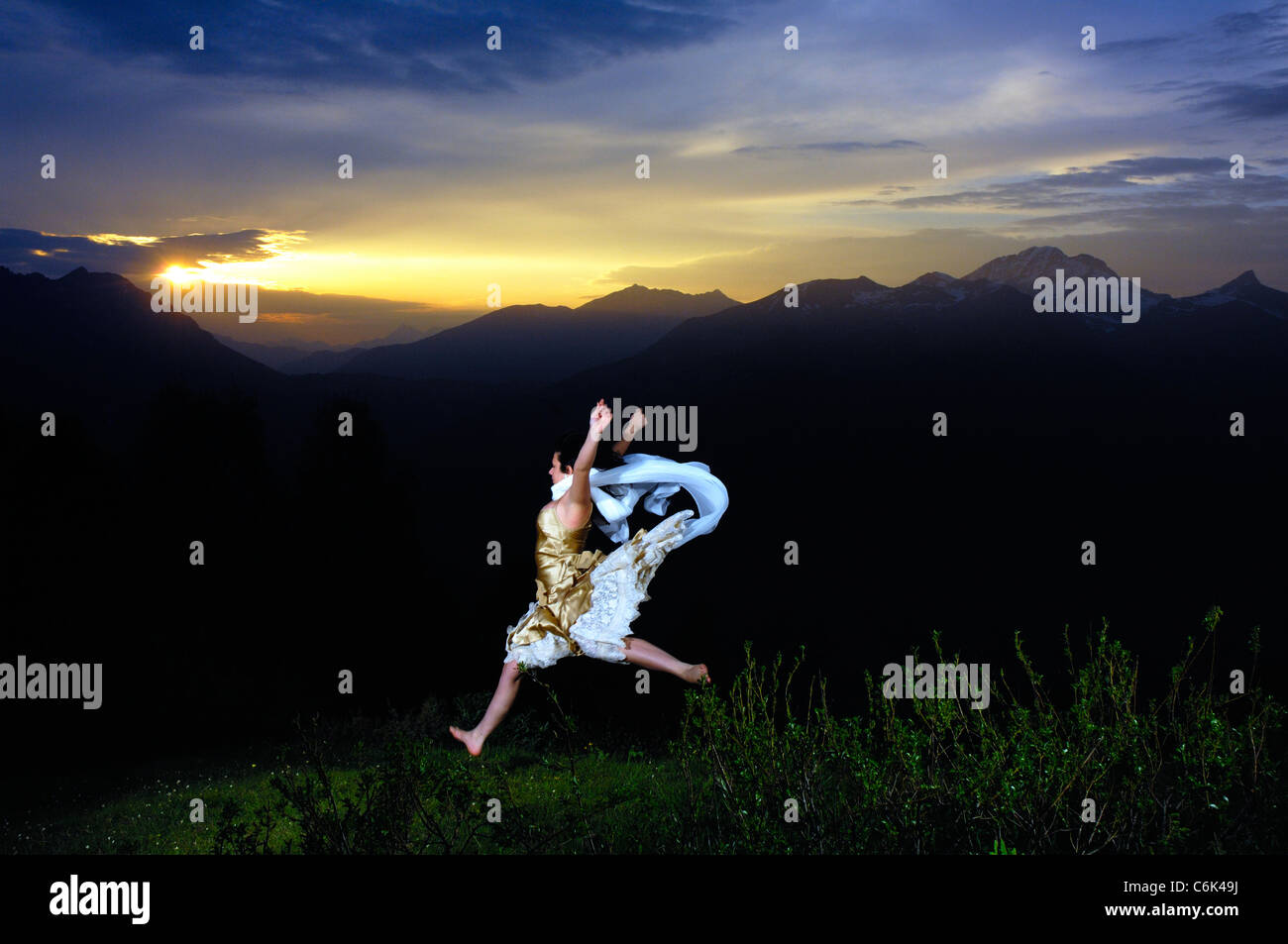 sunset dancer Stock Photo