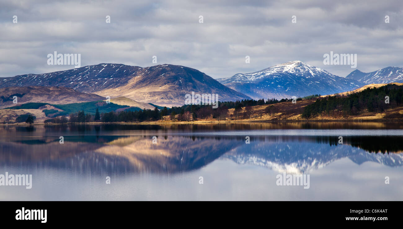 Loch Tulla reflections Stock Photo