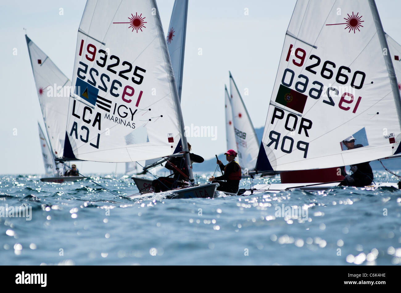 Laser class Sailing yachts competing in the London Olympic 2012 trial