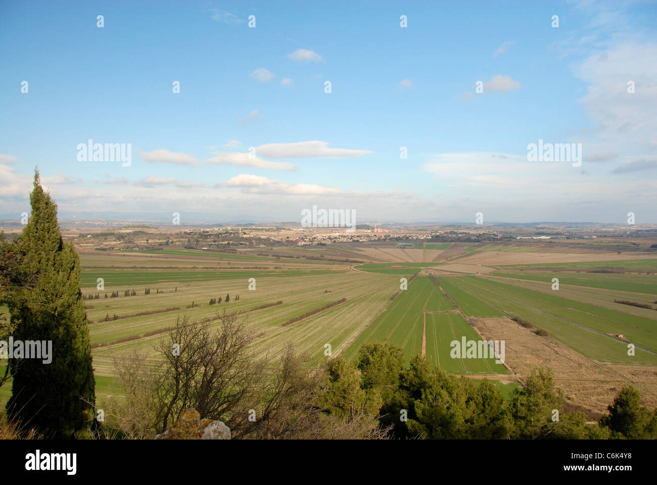 The pond of Montady, a vast former freshwater marshland, which was realized by monks during the second half of the 13th century. Stock Photo