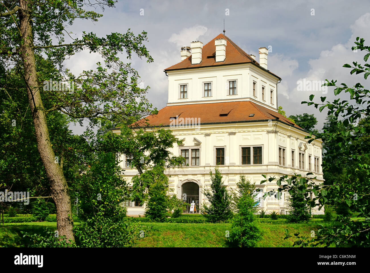 Ostrov Weisses Schloss - Ostrov white palace 01 Stock Photo