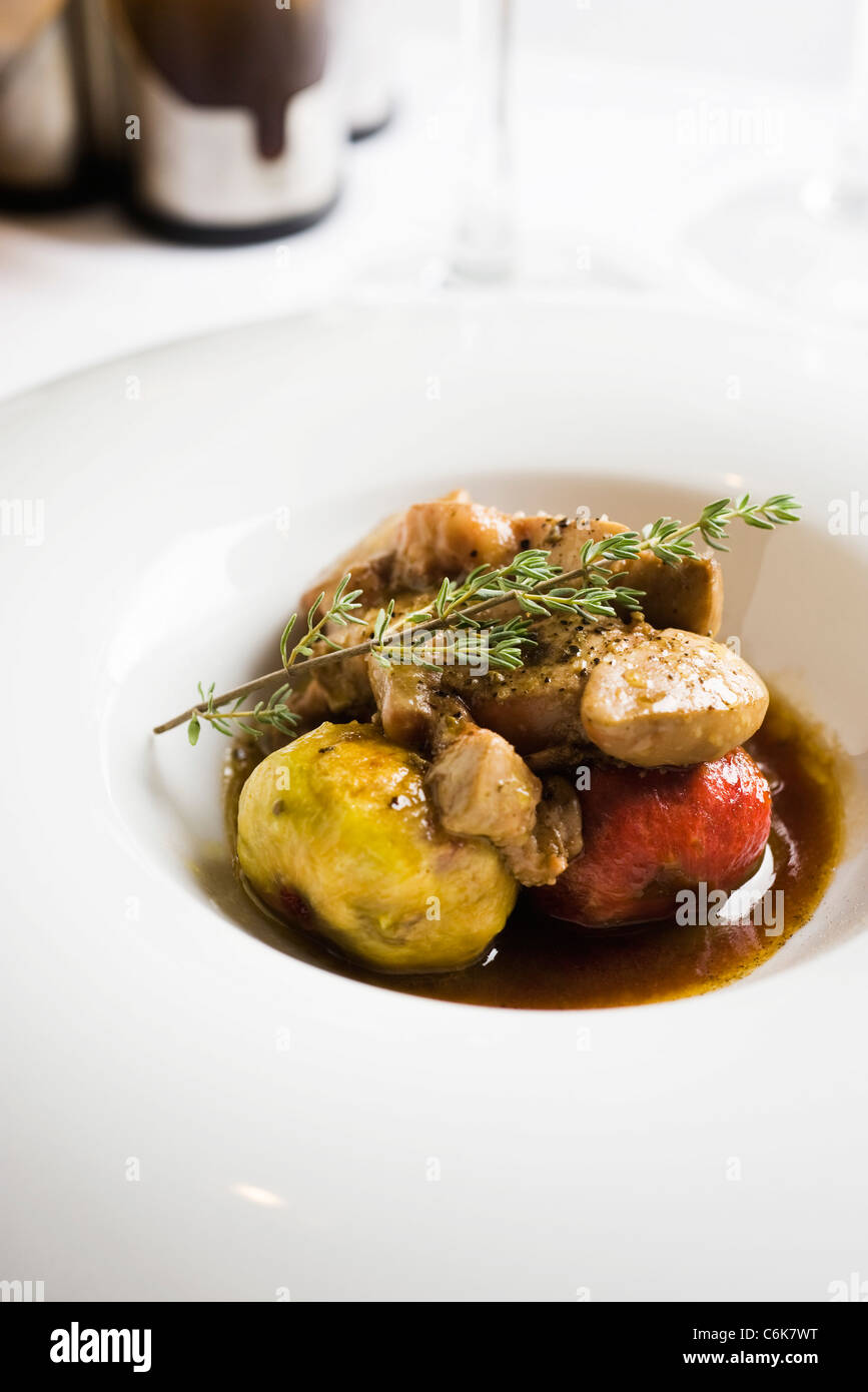Foie gras with roasted figs Stock Photo Alamy