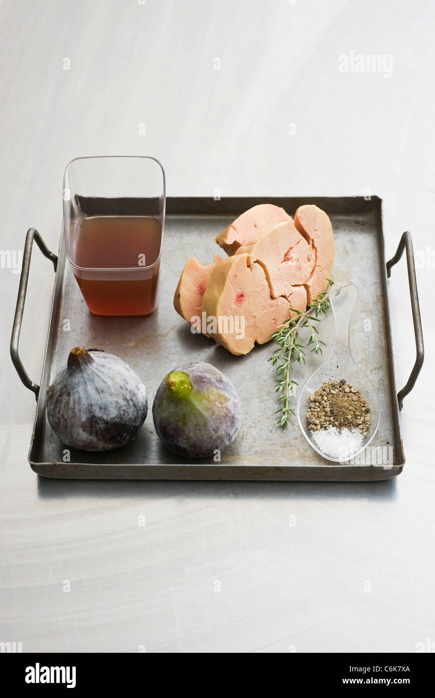 Foie gras with roasted figs Stock Photo Alamy