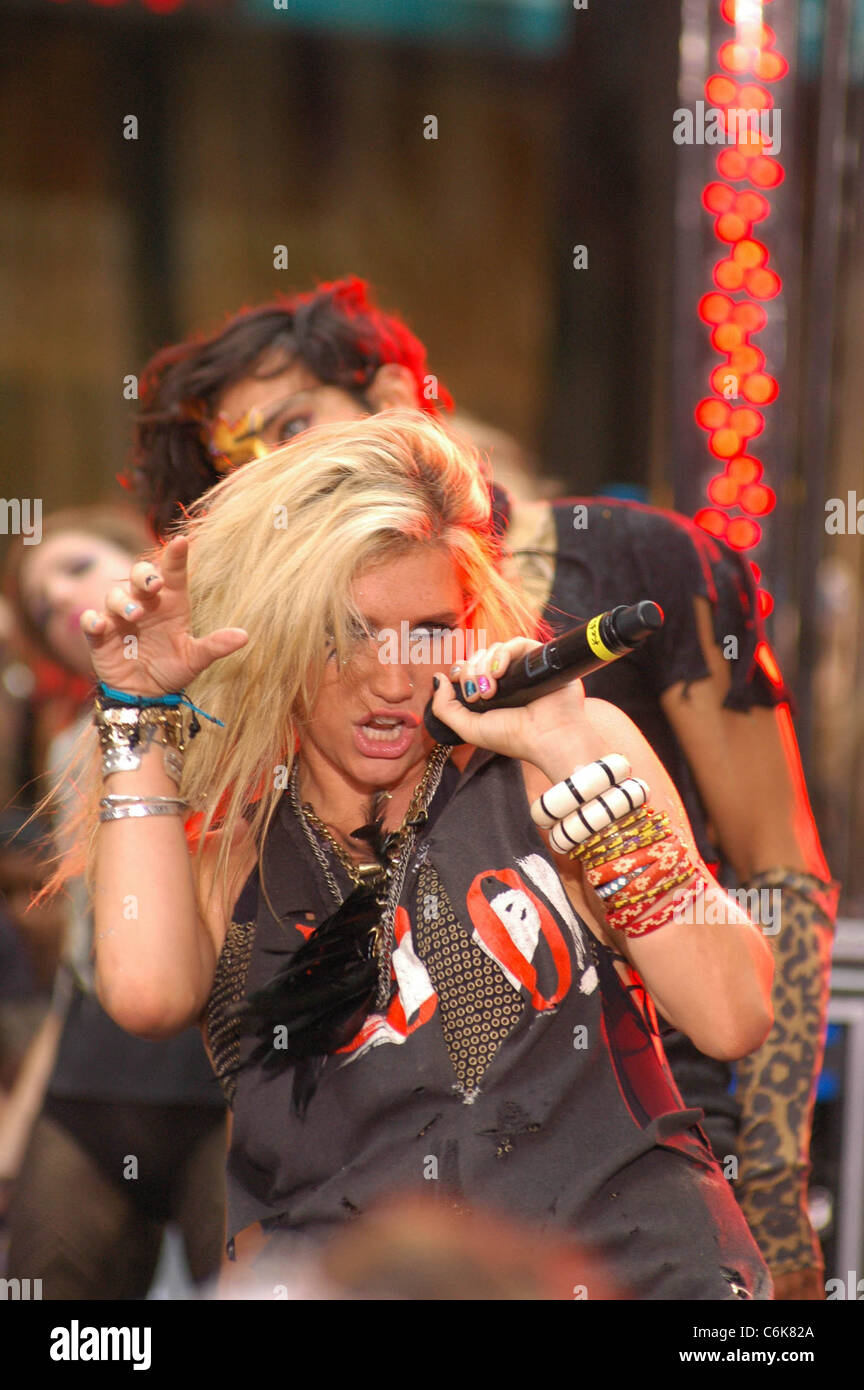 Ke$ha aka Kesha performing live at the Rockefeller center New York, USA ...