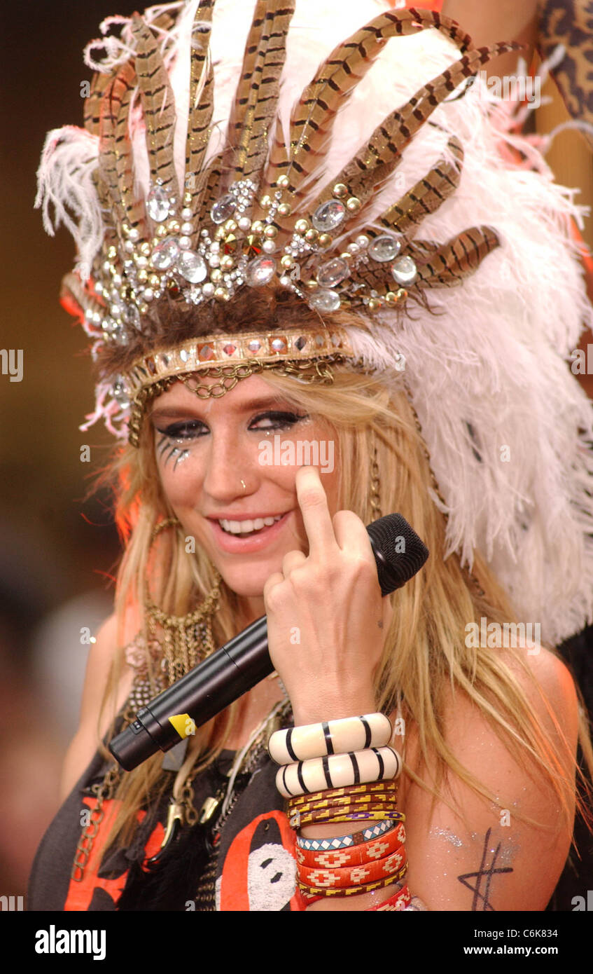 Ke$ha aka Kesha performing live at the Rockefeller center New York, USA ...