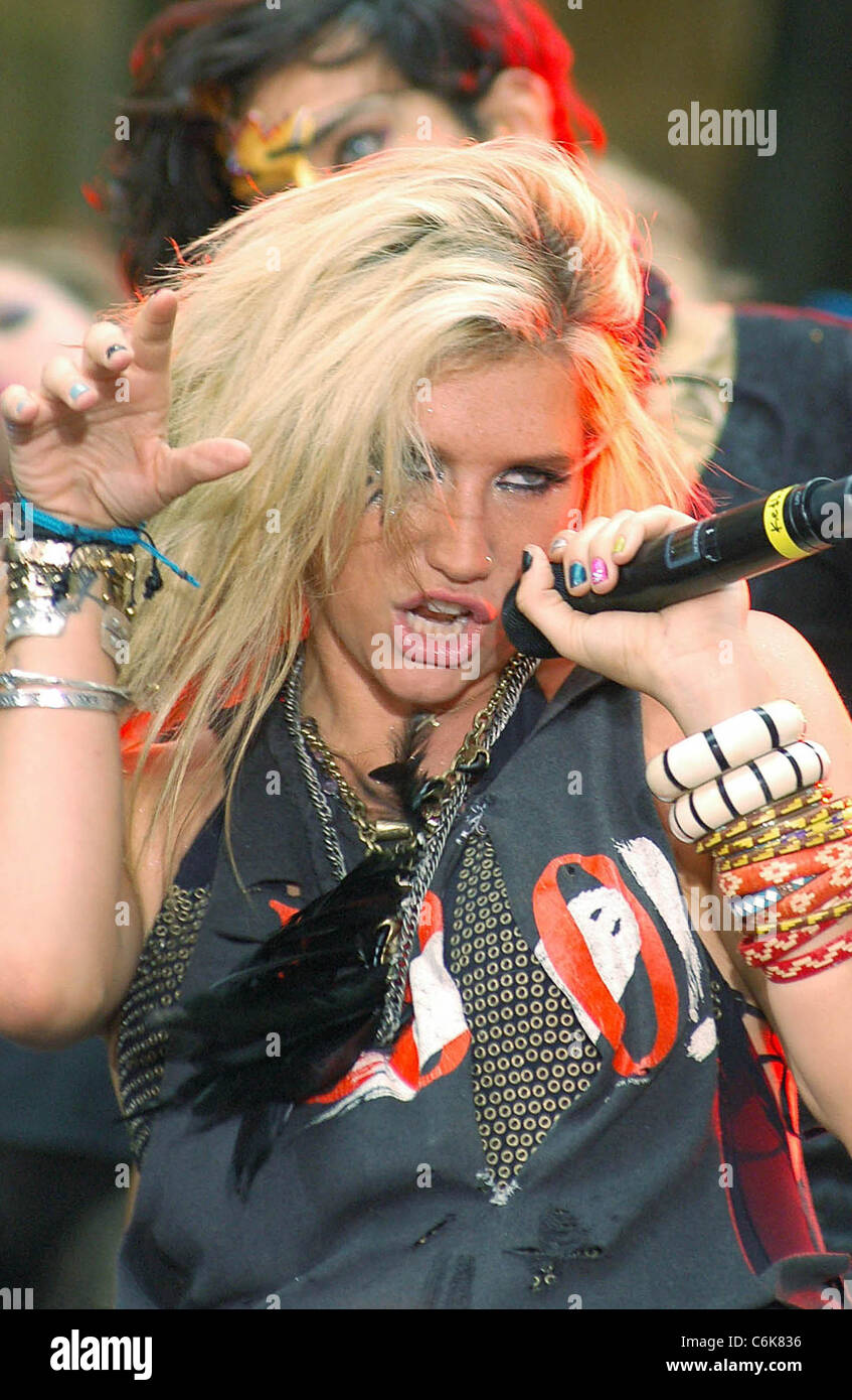 Ke$ha aka Kesha performing live at the Rockefeller center New York, USA ...