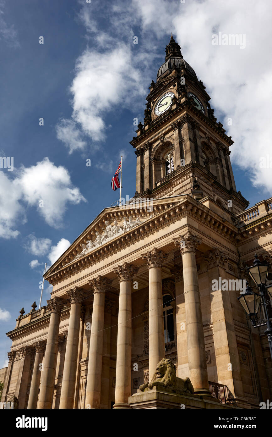 Bolton Town Hall, originally opened in 1873 and designed by the Leeds architect William Hill. Stock Photo